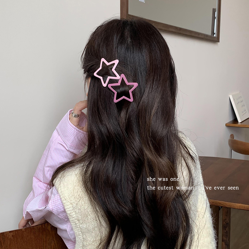 星星发夹女侧边刘海夹后脑勺夹子前额碎发bb夹头饰可爱儿童发卡子