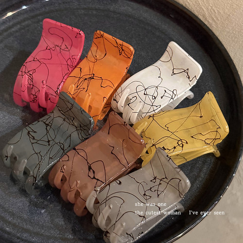 简约发夹女生后脑勺抓夹鲨鱼夹子