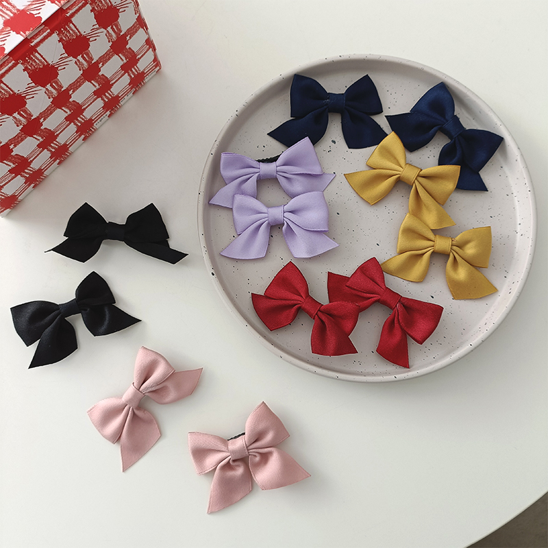 2个装夏季侧边彩色蝴蝶结发夹