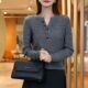 高级感气质优雅纯色长袖 宽松百搭套头针织上衣 新款 针织衫 2024秋季