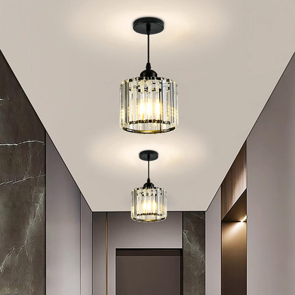 LED过道灯走廊灯 水晶单头小吊灯创意网红入户门厅照明阳台吸顶灯