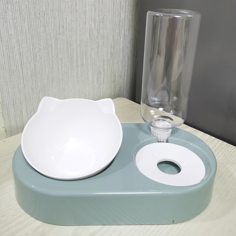 宠物双碗防打翻保护颈椎银水食盆