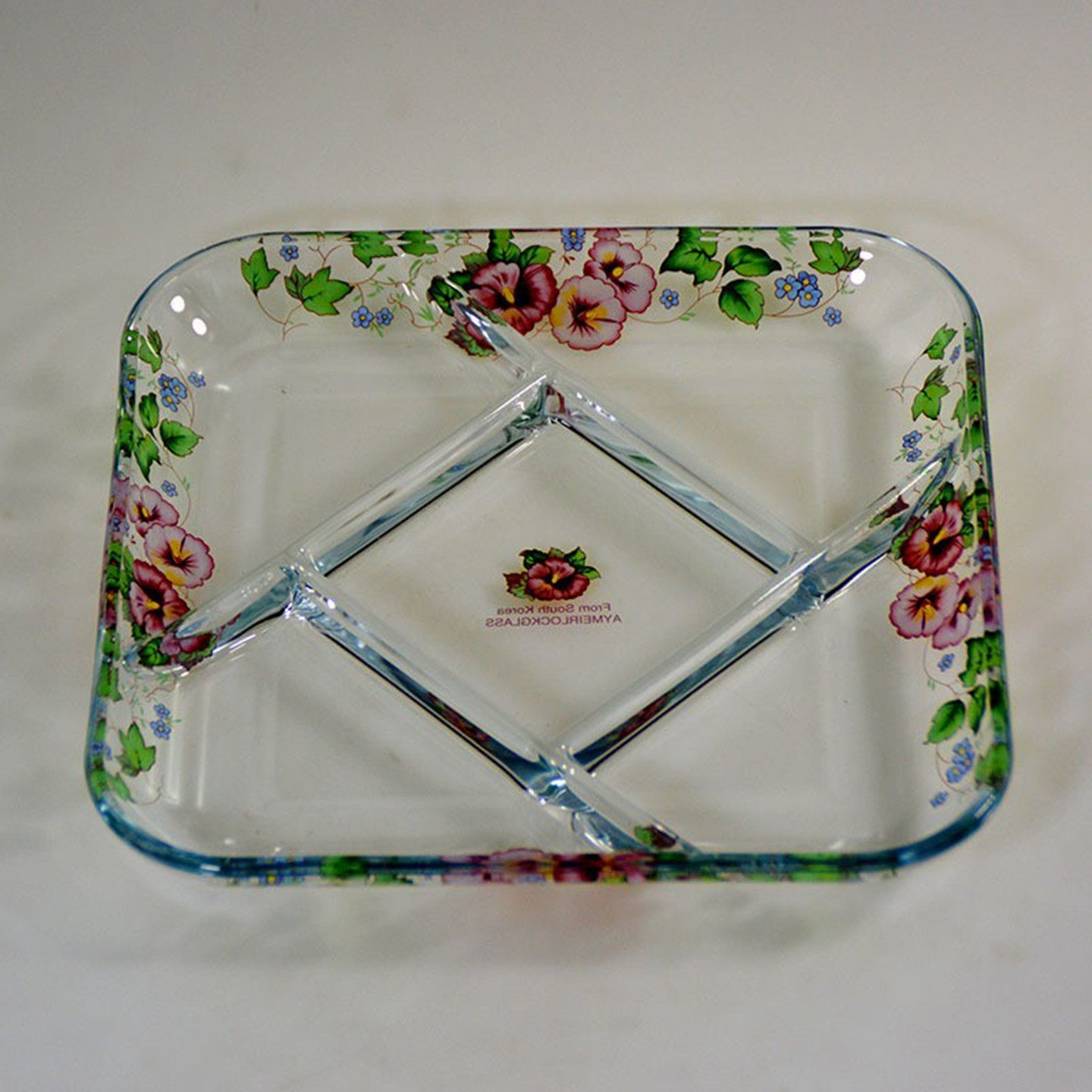 韩国玻璃分格果盘高颜值干果点心酒吧水果盘客厅家用零食摆放盘子