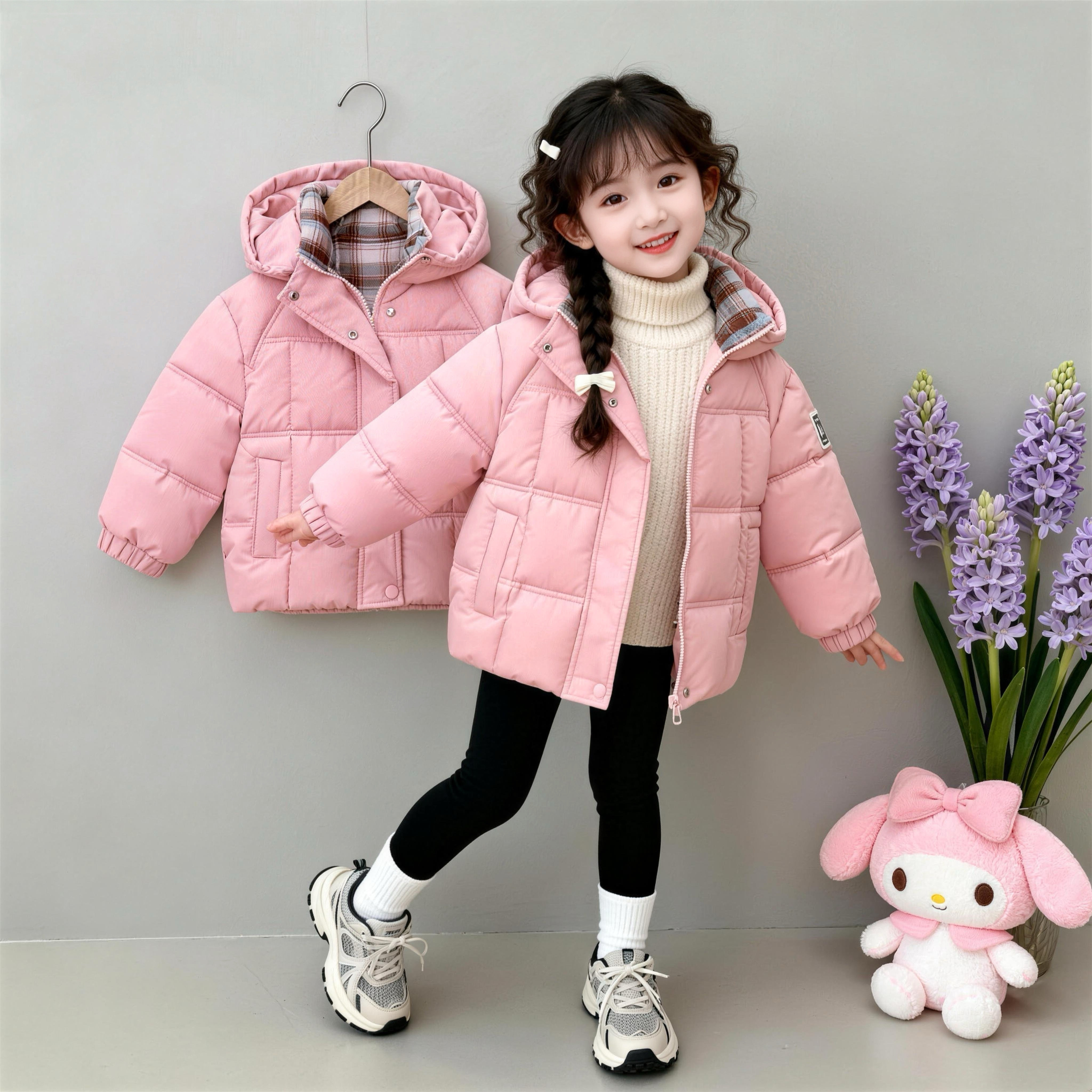 杜邦三防女童洋气加厚棉服外面冬
