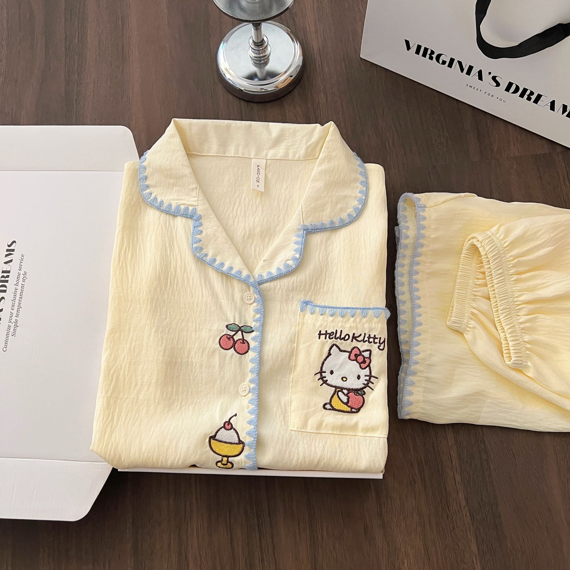 云朵棉夏季女士套装薄款短袖短裤甜美网红风印花两件套居家服两件