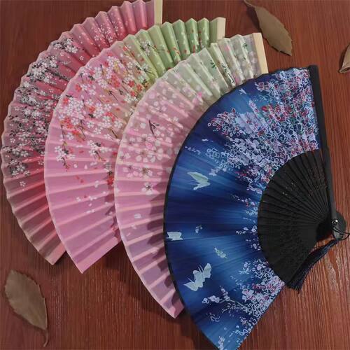 扇子折扇汉服女式古风古典古装夏季复古流苏中国风舞蹈扇折叠随身