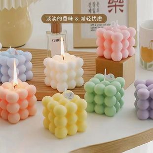 异形魔方蜡烛灯创意仿真摇摆灯芯蜡烛小夜灯室内高级装饰摆件