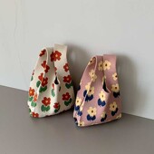 针织包手提袋子时尚 外出小拎包散步小包遛弯小包上班杂物小拎包