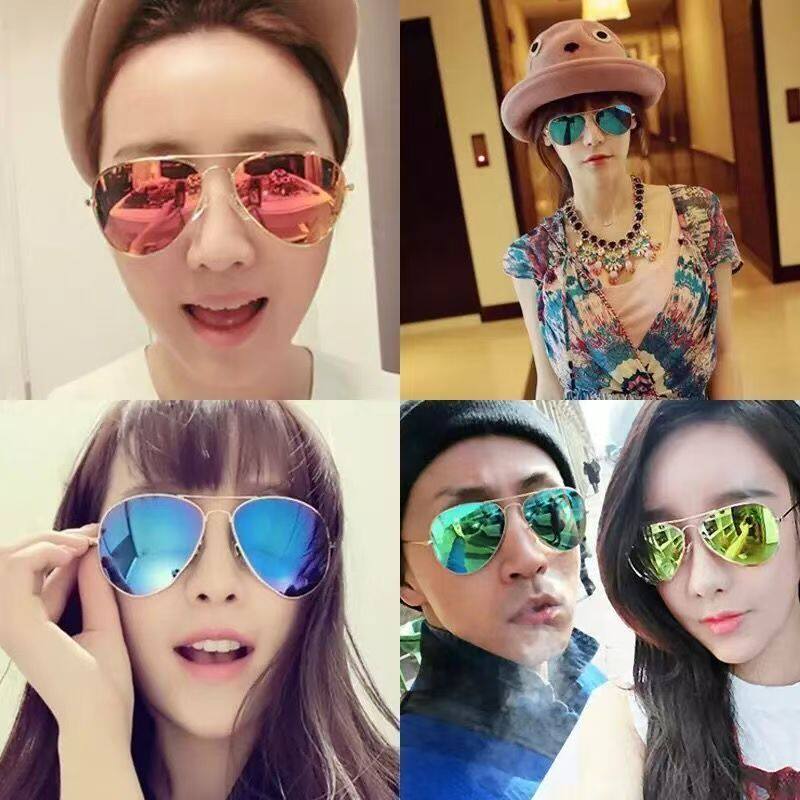新款情侣太阳镜女潮2025彩膜时尚太阳眼镜男士韩版墨镜圆脸眼镜
