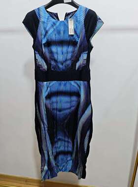 3码雅斓名店马其顿设计师款桑蚕丝炫彩连衣裙A14SC2A4251A-6580