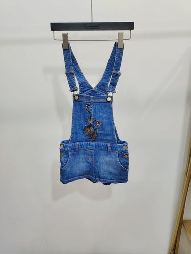 ZADIG&VOLTAIRE法国设计师奢品儿童蓝色休闲牛仔背带裤VGDPC6645Z