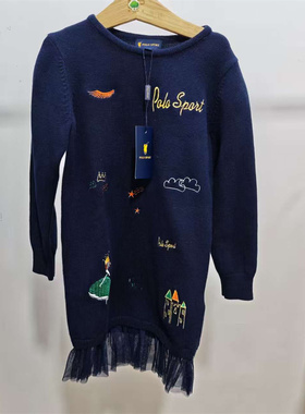 120码polo sports时尚精美长款针织衫连衣裙84MR46035吊牌价580