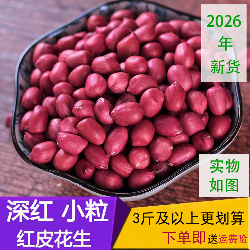 2026年新货云南红衣花生米生花生红皮花生米新货500g小粒花生