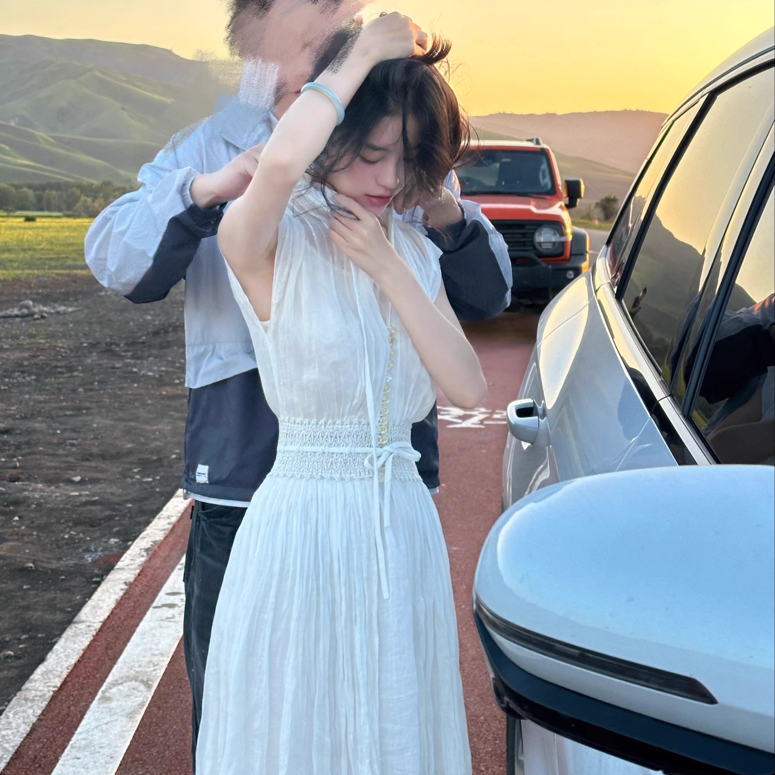 Ti提提  若素 全苎麻中古款两件套 收腰白色连衣裙独家气质长裙女,女装/女士精品,旗袍,淘宝优惠券,粉丝福利购,淘宝优惠卷