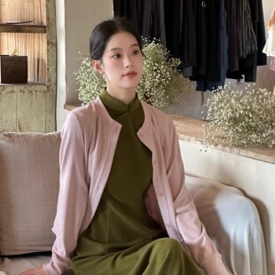 Ti提提 百搭日常时尚针织开衫旗袍外搭温柔感气质外套秋冬新款女