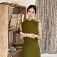 长款 Ti提提 改良无袖 秋香绿中式 旗袍秋冬气质高级感内搭长裙 桑野