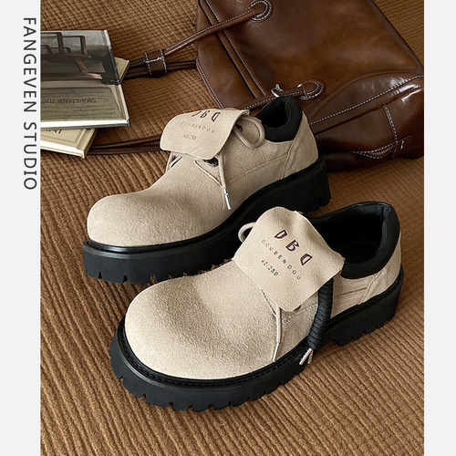 厚底低帮马丁靴翻舌皮鞋2025春