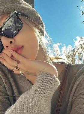 rose朴彩英墨镜韩版猫眼女