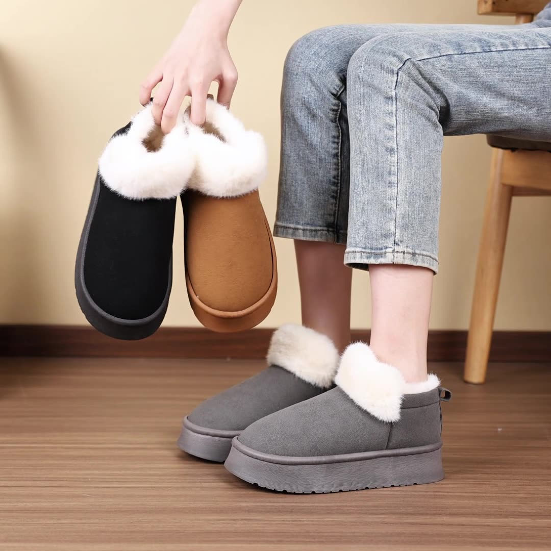 热销低帮加绒加厚冬季保暖雪地靴新款情侣厚底防滑短筒毛棉鞋,女鞋,棉鞋,淘宝优惠券,粉丝福利购,淘宝优惠卷