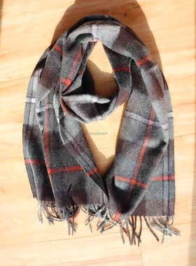 NASE 21_22年冬季欧美客户定制精品精梳白绒斜纹经典格子羊绒围巾