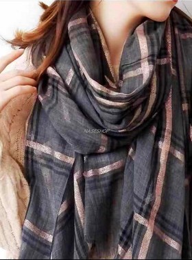 NASE 21年冬季法国订单羊羔绒戒指绒系列镶嵌金丝精薄款超大披肩