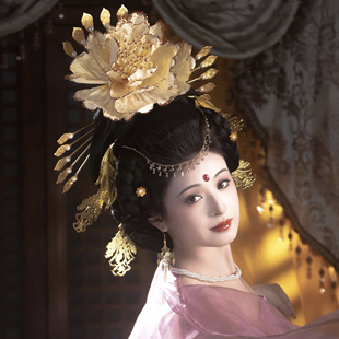 【霜翎阁】花朝节杨贵妃同款插梳唐风汉服发簪套装古风{牡丹花神}