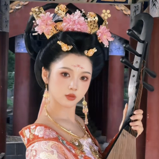 【霜翎阁】殷桃杨贵妃仿妆套装唐风汉服簪发冠配饰品古风｛珠蕊｝