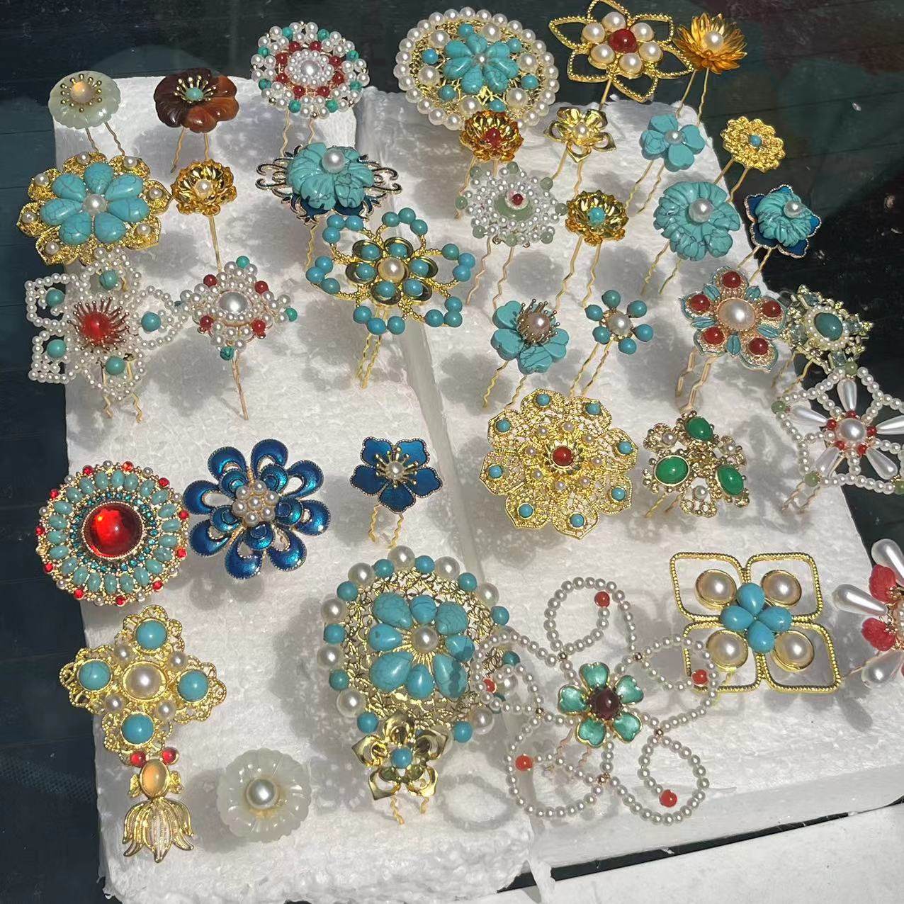 【霜翎阁】小花钗合集！百搭配饰发簪钗子明唐风汉服配饰松石万用