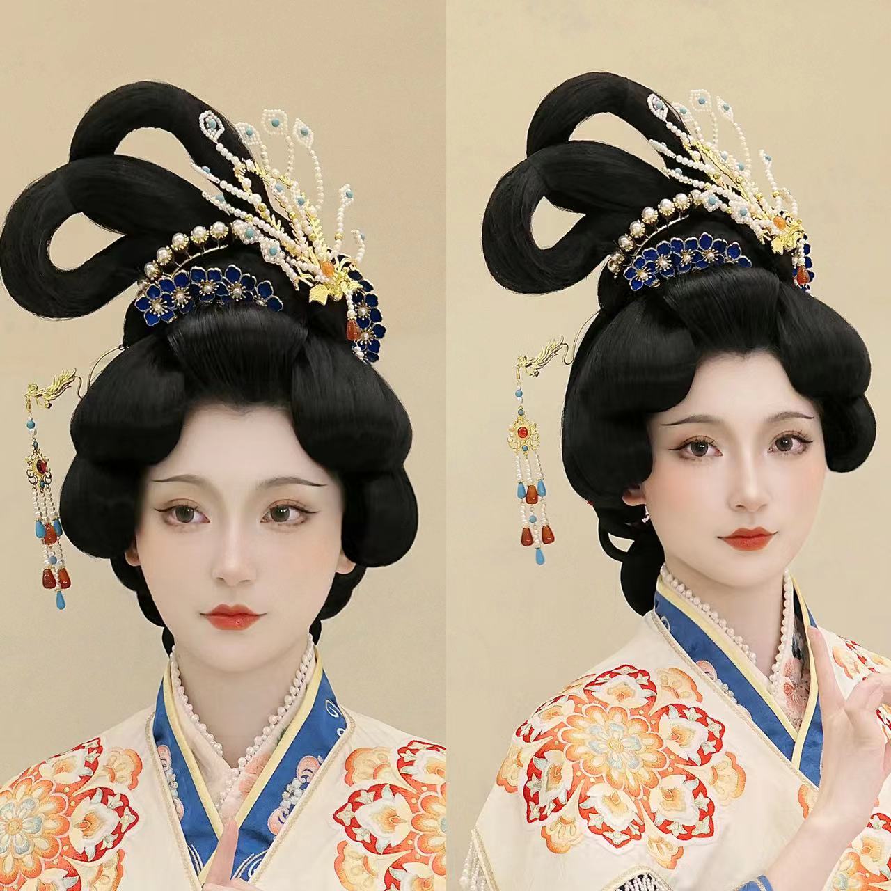 流苏汉服步摇饰品簪凤凰仕女图