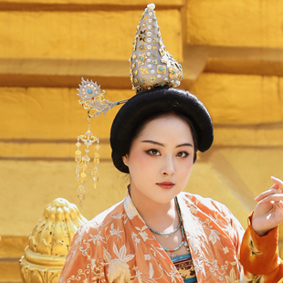 【霜翎阁】女官银色义髻多宝假髻汉服配头饰品盛唐风复原套装流苏