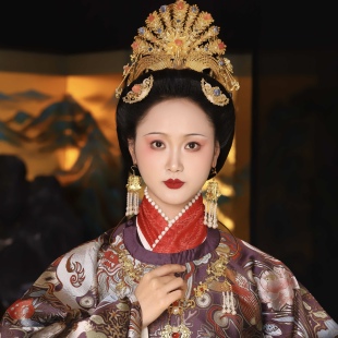 【霜翎阁】狄髻头面明制宝石套装复原簪子汉服配饰品发冠｛稚英｝