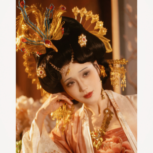 【霜翎阁】贵妃同款插梳唐风汉服复原发饰品全套装古风武惠妃华丽