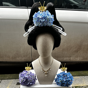 【霜翎阁】闹蛾冠蜻蜓眼璎珞汉服唐风配饰品李静训花冠{春意闹}