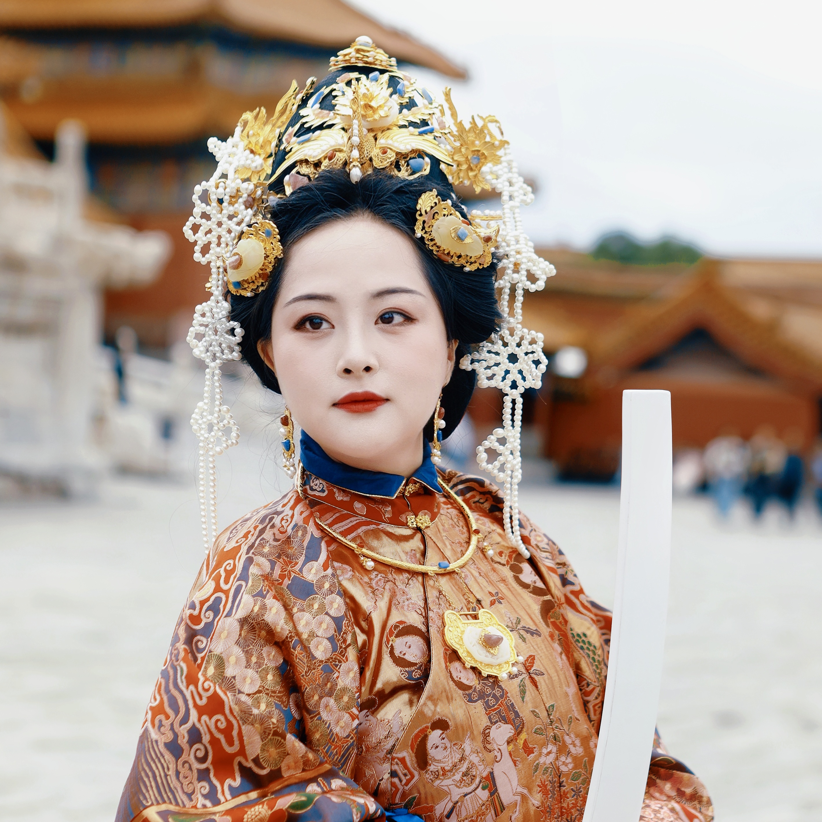 【霜翎阁】明制宝石套装凤复原簪子汉服配饰品发冠狄髻冠｛卿鸾｝