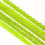 Myatou DIY chain accessories Apple green chalcedony semi-finished olive jade bead beads