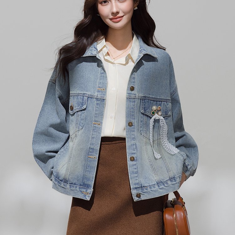 港风复古牛仔外套女2025春秋新款韩系宽松休闲短款夹克上衣,女装短外套,衣嘉衣服饰 港风复古牛仔外套女2025春秋新款韩系宽松休闲短款夹克上衣,女装短外套,衣嘉衣服饰