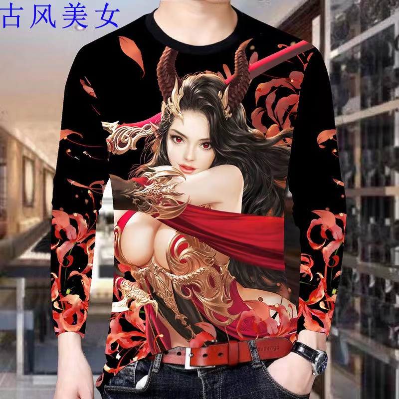 时尚潮流春秋季打底衫印花