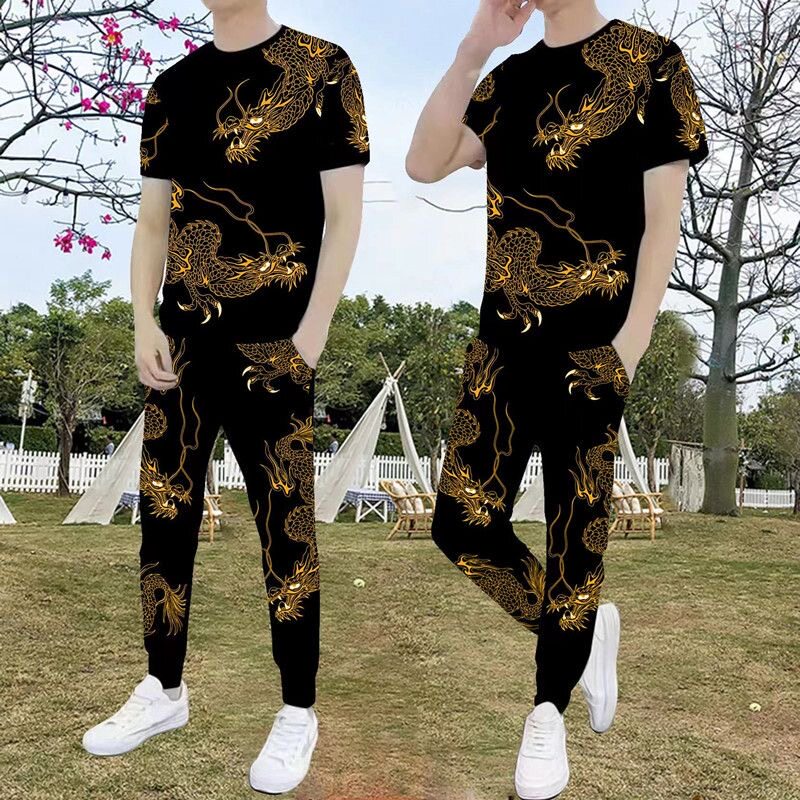 男士休闲运动服套装夏季潮流透气