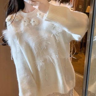 游小姿【雪印】温柔毛衣秋冬新款温柔甜美可爱小个子针织衫新年