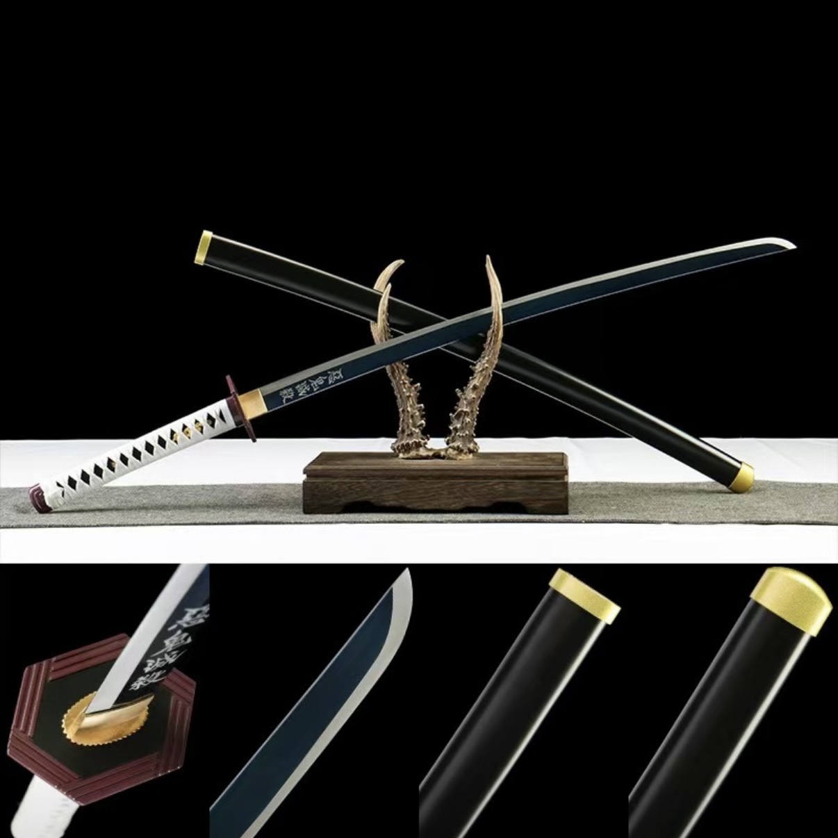 鬼灭之刃日轮刀一体锻打高猛钢刀剑冷兵器cos道具工艺品未开刃