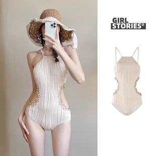 性感高级感显瘦露背温泉泳装 法式 爆款 2024年新款 连体泳衣女款