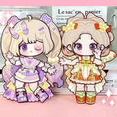 波提卡拼装 纸偶手工制作材料粘贴纸片人儿童益智玩具女孩 可动换装