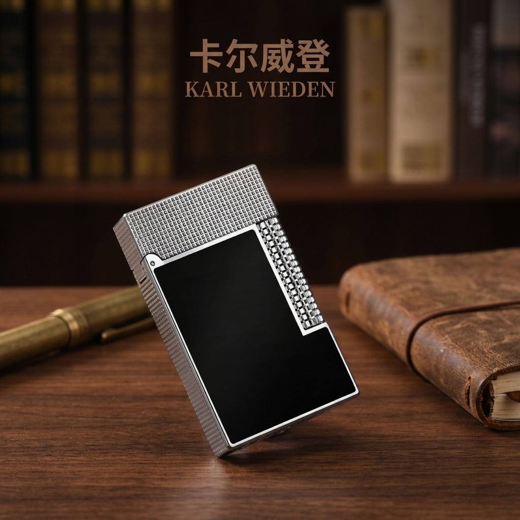 【送赠品】KW卡尔威登朗声煤油打火机高级送男友礼物侧滑银黑商务