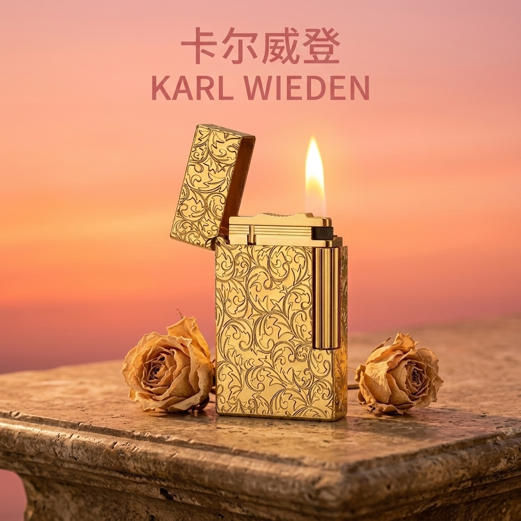 【送赠品】KW卡尔威登朗声煤油打火机高级送礼唐草金商务收藏男友