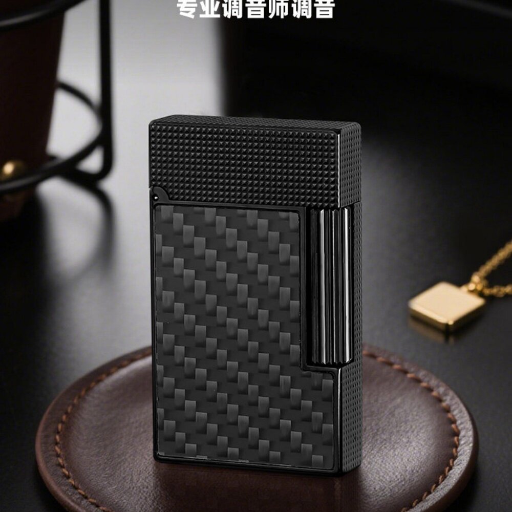 KW卡尔威登朗声煤油打火机侧滑碳纤维黑送男友生日礼物商务男生kw