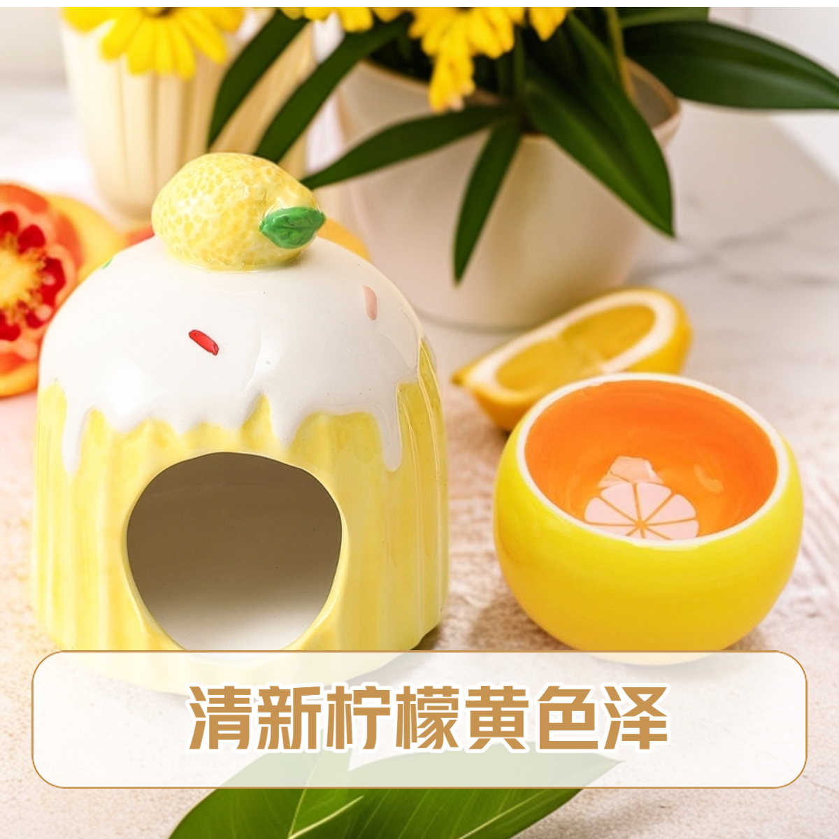 仓鼠陶瓷窝金丝熊夏天造景乘凉躲避屋小宠物小屋卡通蛋糕睡房