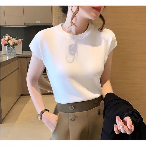 短袖2024年新款纯色夏季t恤圆领