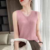 潮流内搭宽松打底针织背心无袖 新款 上衣外穿 夏秋季 冰丝吊带女装