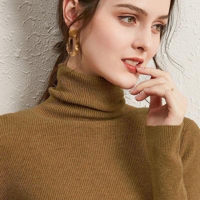 高领打底衫女冬季毛衣女新款秋冬修身内搭堆堆领针织洋气