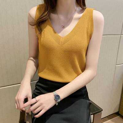 V领内搭2024年LK镂空打底衫韩版
